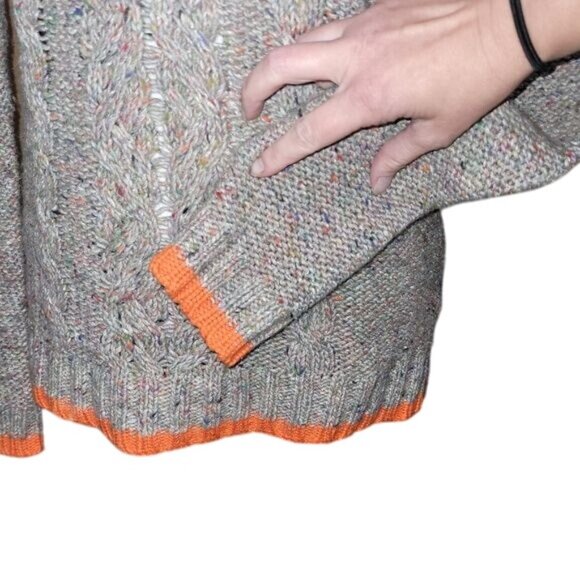 American Eagle Women's Medium Multicolor Cable Knit Sweater Wool Blend Cozy Fall - Picture 3 of 8